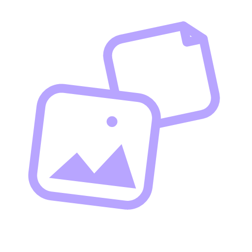 AIMCOL icon: two overlapping rounded cards, with a photo symbol on the front card.